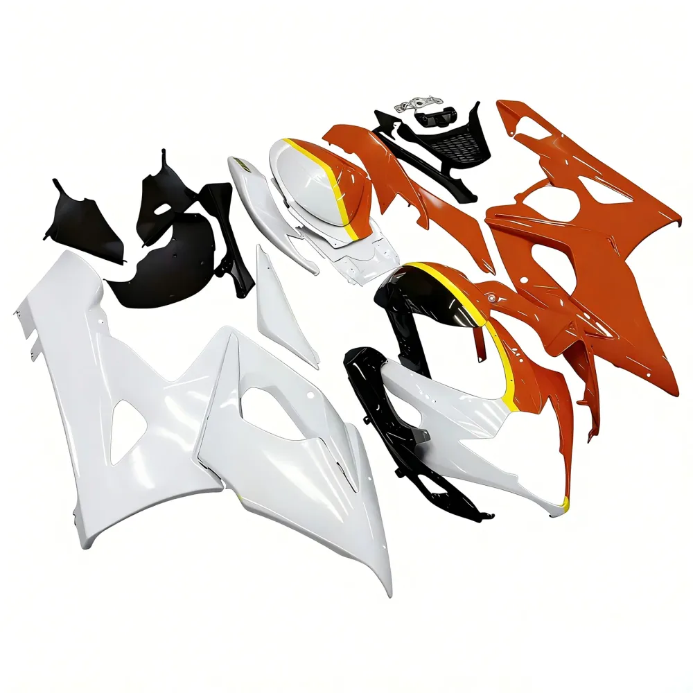 Amotopart 2005-2006 Suzuki GSXR1000 Fairing Orange & White Kit
