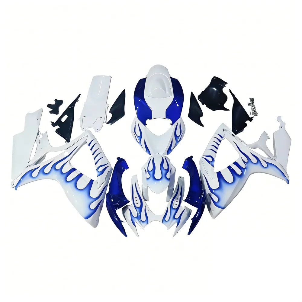 Amotopart 2006-2007 Suzuki GSXR 600/750 Blue & White Bead Fairing Kit