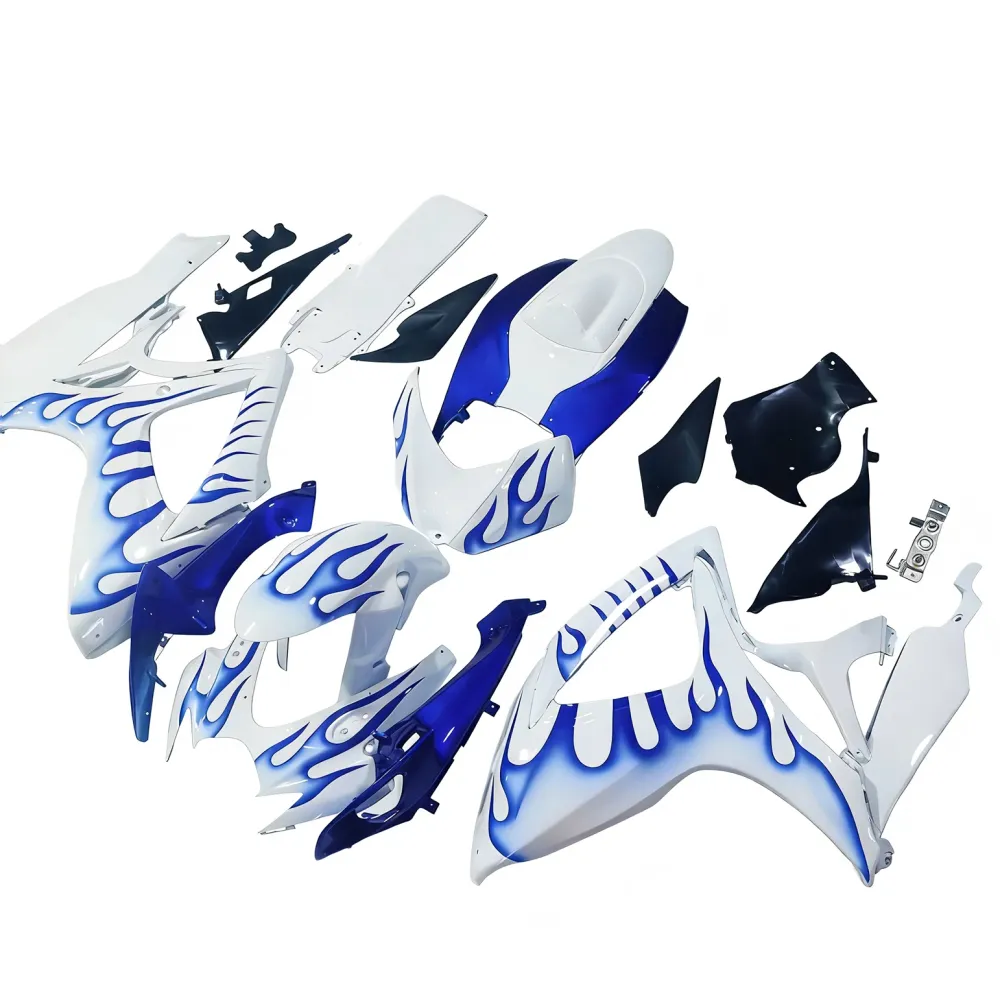 Amotopart 2006-2007 Suzuki GSXR 600/750 Blue & White Bead Fairing Kit