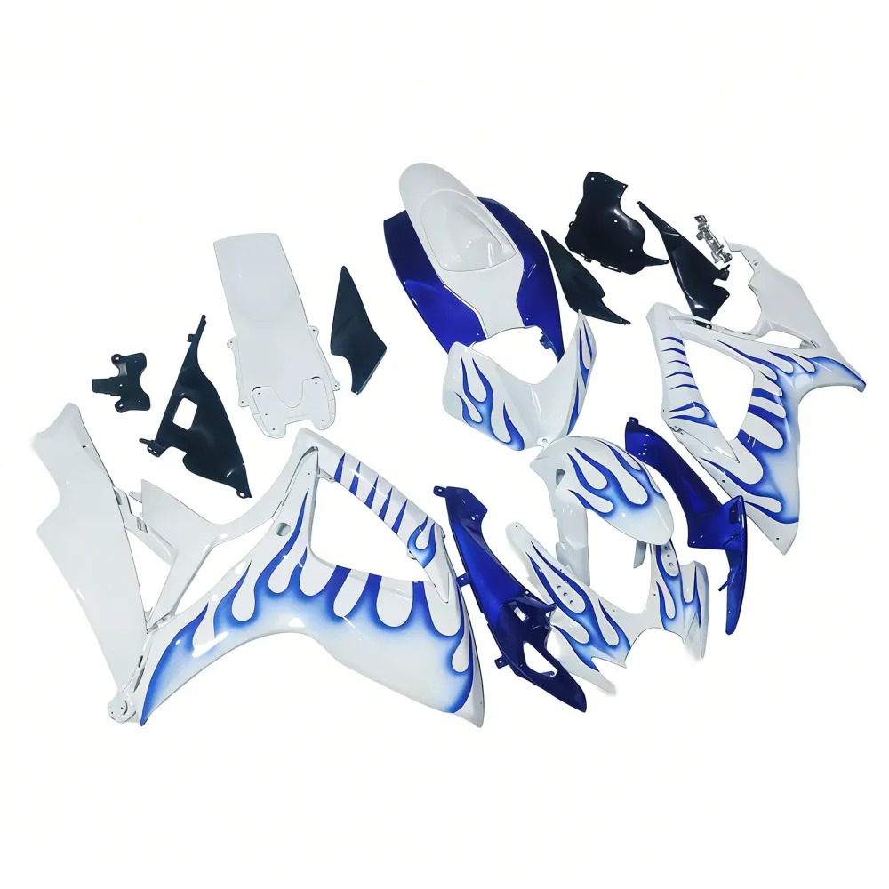 Amotopart 2006-2007 Suzuki GSXR 600/750 Blue & White Bead Fairing Kit