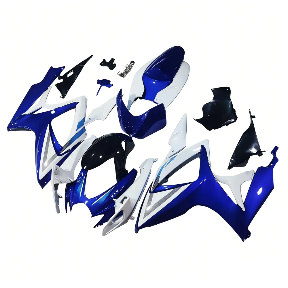 Amotopart 2006-2007 Suzuki GSXR 600/750 Blue & White Style4 Fairing Kit