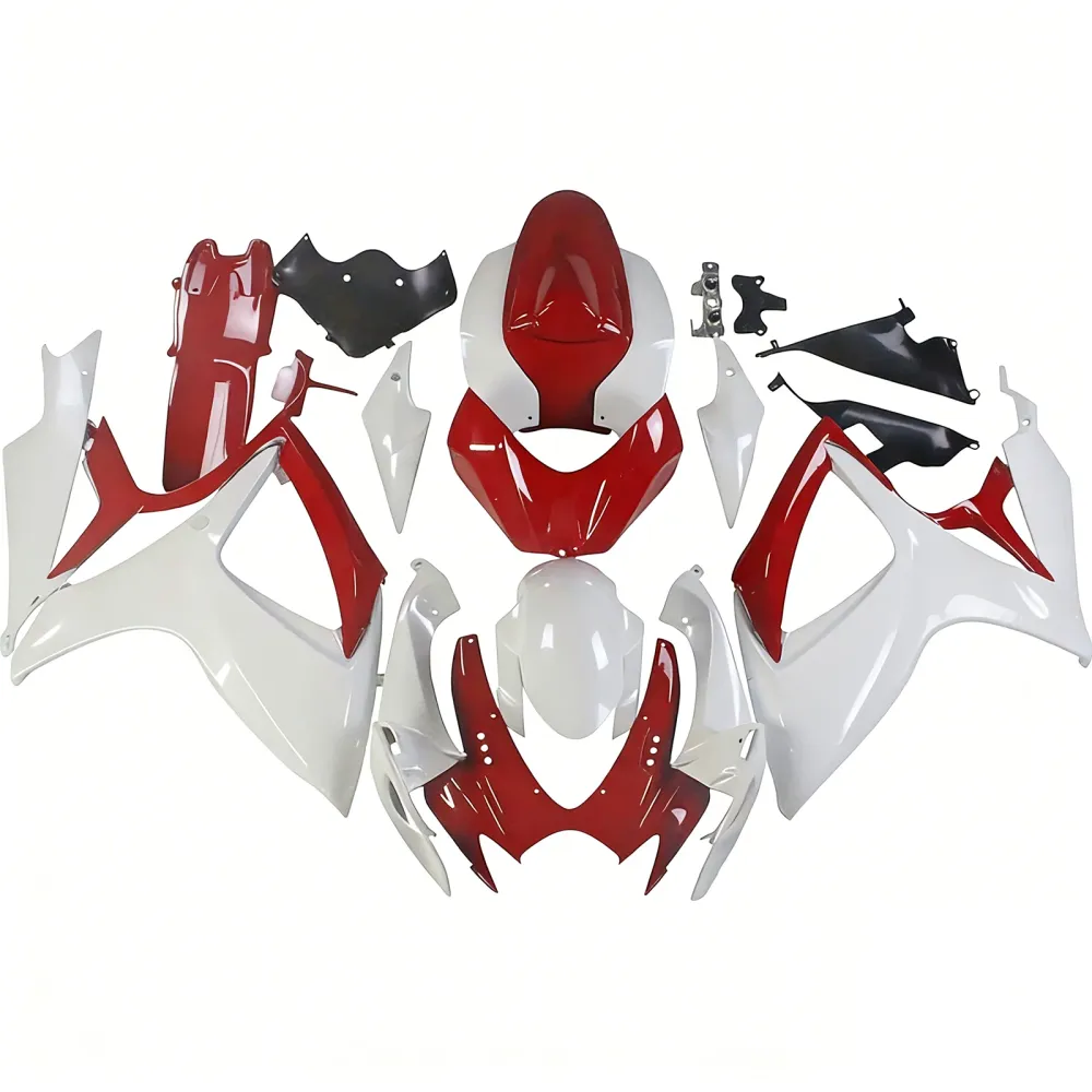 Amotopart 2006-2007 Suzuki GSXR 600/750 Red & Pearl White Fairing Kit