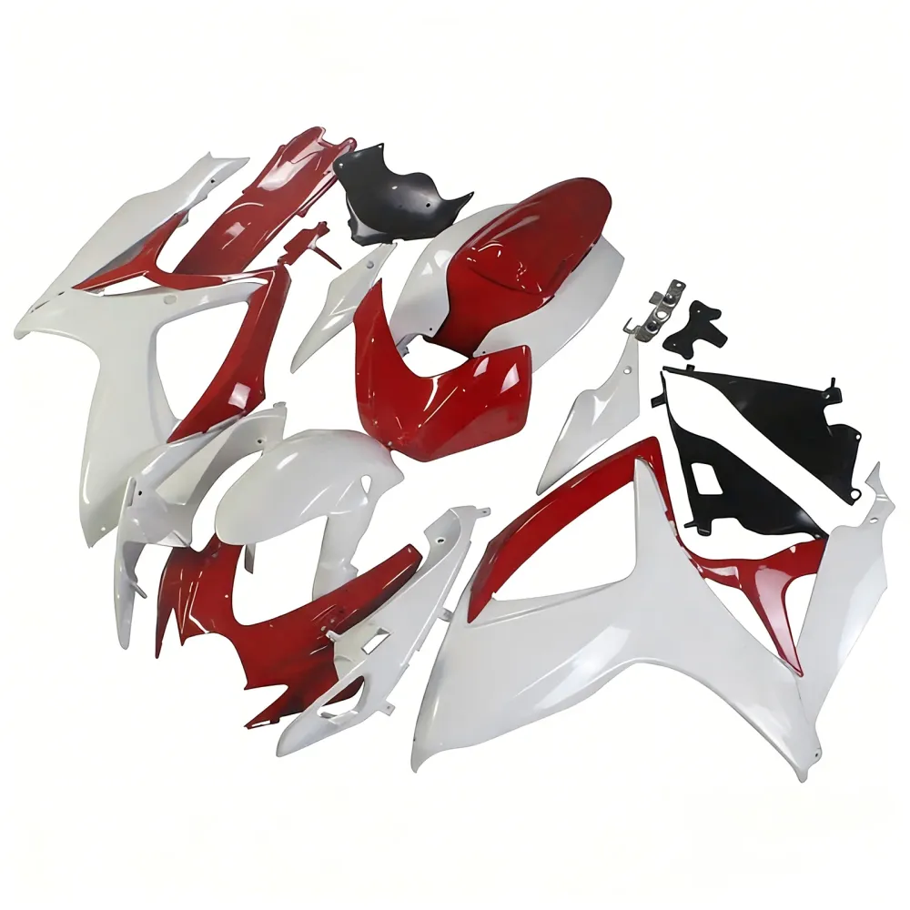Amotopart 2006-2007 Suzuki GSXR 600/750 Red & Pearl White Fairing Kit