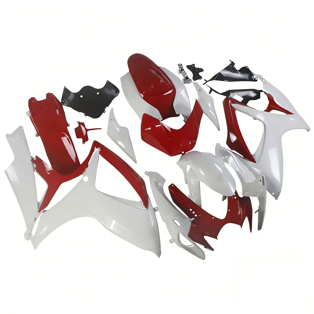 Amotopart 2006-2007 Suzuki GSXR 600/750 Red & Pearl White Fairing Kit