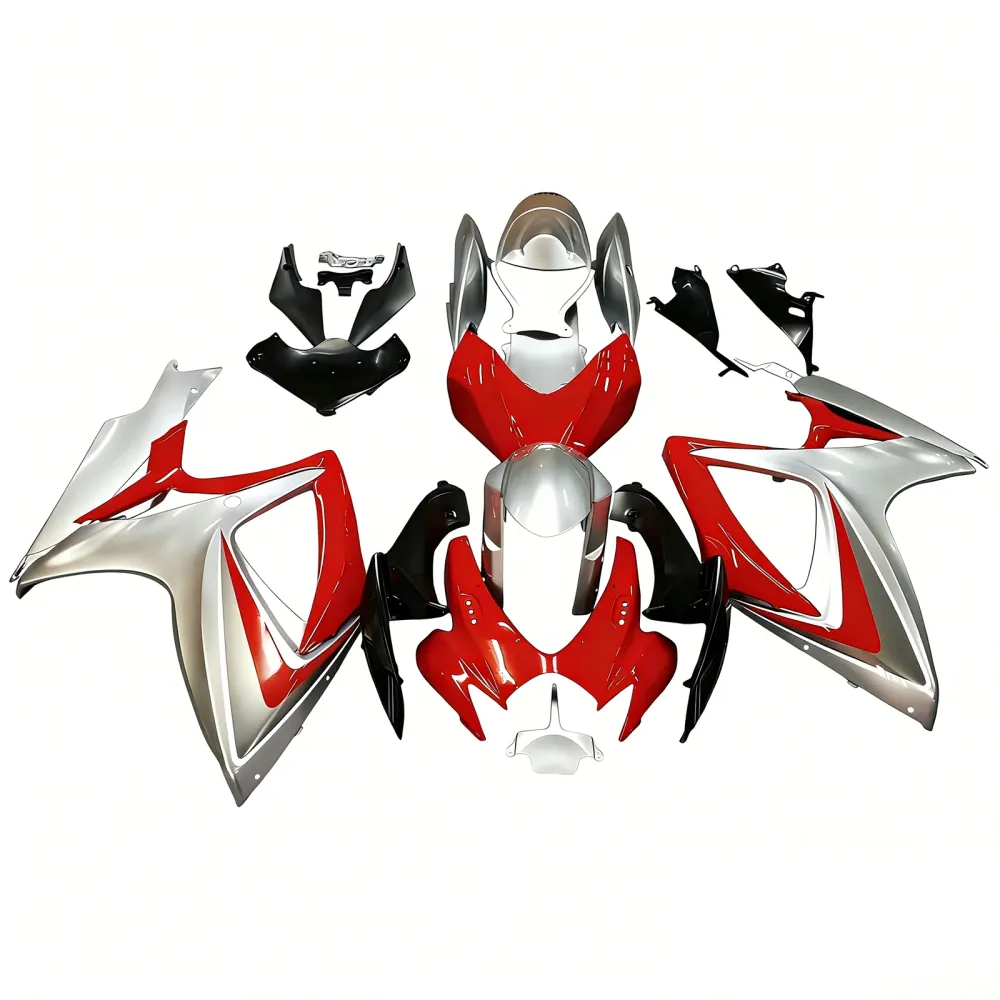 Amotopart 2006-2007 Suzuki GSXR 600/750 Sliver & Red Fairing Kit