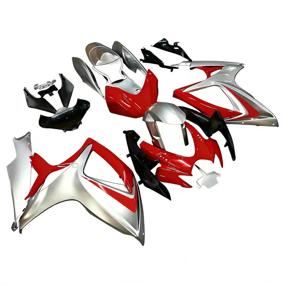 Amotopart 2006-2007 Suzuki GSXR 600/750 Sliver & Red Fairing Kit