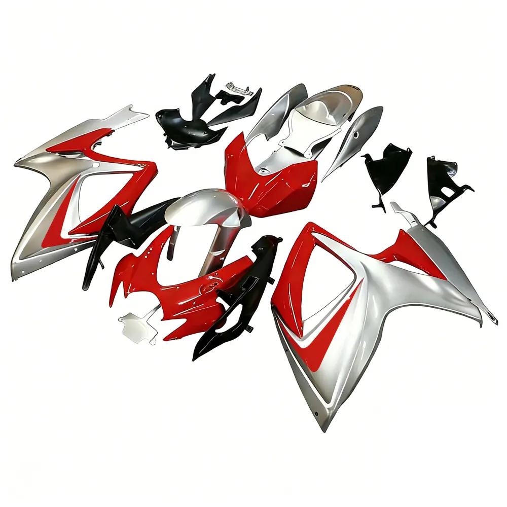 Amotopart 2006-2007 Suzuki GSXR 600/750 Sliver & Red Fairing Kit
