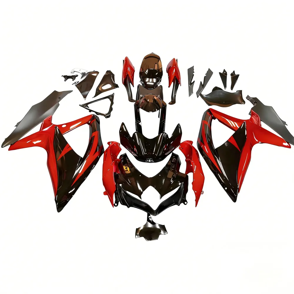 AMOTOPART 2008-2010 SUZUKI GSXR600/750 KUILING Gloss Red & Black Style 2 Kit