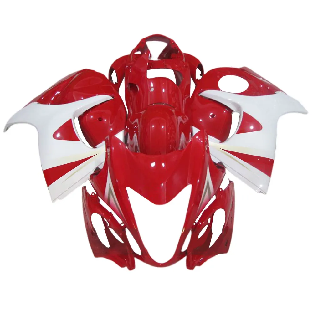 Amotopart 2008-2020 GSX1300R Hayabusa Suzuki Red & White Fairing Kit