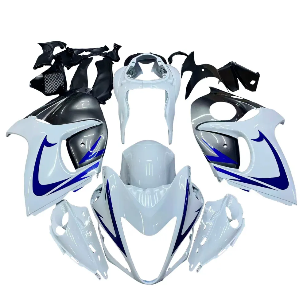 Amotopart 2008-2020 Suzuki Hayabusa GSX1300R White & Gray Fairing Kit
