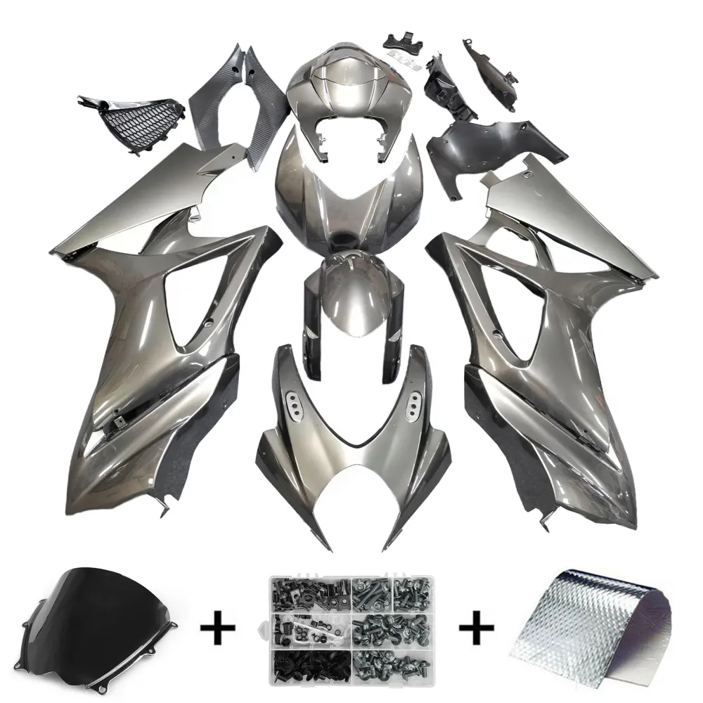 Amotopart 2009-2016 Suzuki GSXR1000 Fairing Mat Black & White Kit