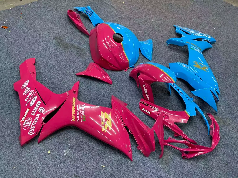 Amotopart 2011-2026 GSXR 600/750 Suzuki halfroze halfblauwe kuipset