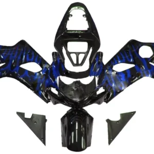 Amotopart kuip voor Suzuki GSXR1000 2000-2002, zwart&Bblauwe vlammenset