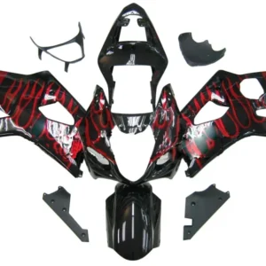 Amotopart kuip voor Suzuki GSXR1000 (2003-2004) zwart&Red Flame Kit