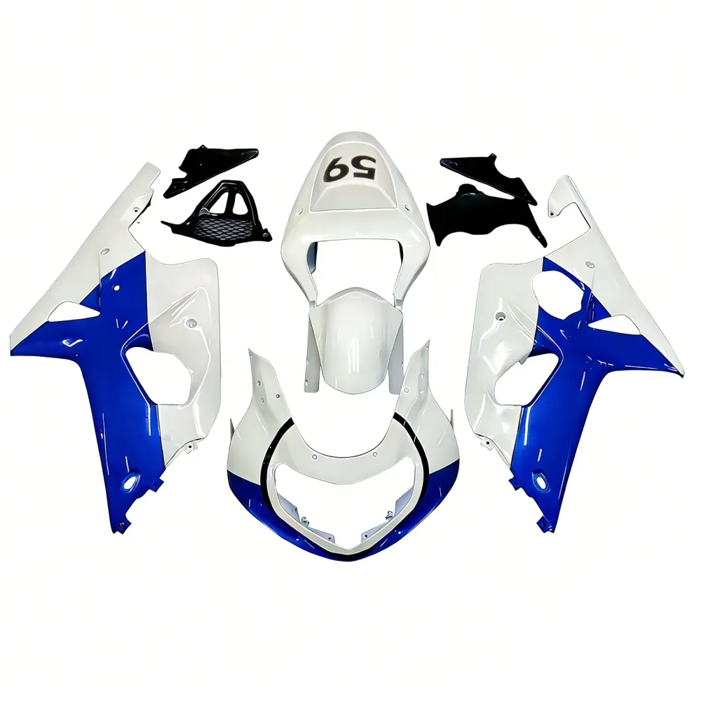 Amotopart kuipdeel voor Suzuki GSXR1000 2000-2002, wit&Bblauwe kit