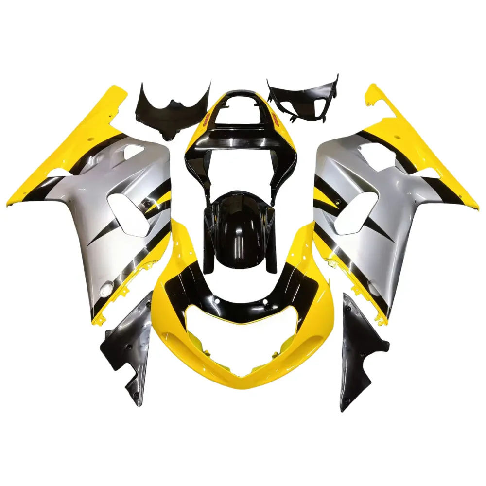 Amotopart Suzuki 01-03 GSXR600 & 00-03 GSXR750 Geel Zilver GSXR Racing Kuipset