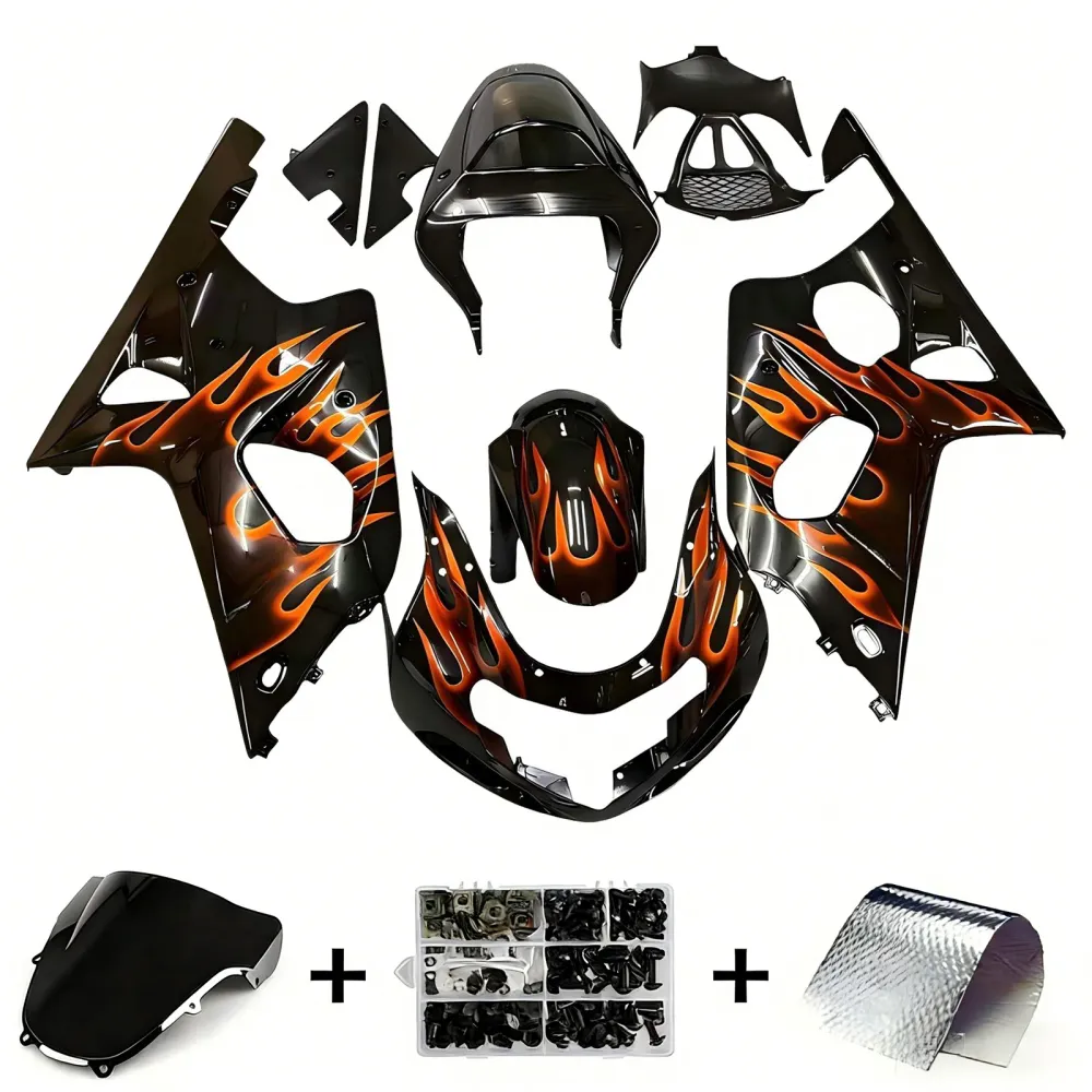 Amotopart Suzuki 2000-2002 GSXR1000 Black Orange Fairing Kit