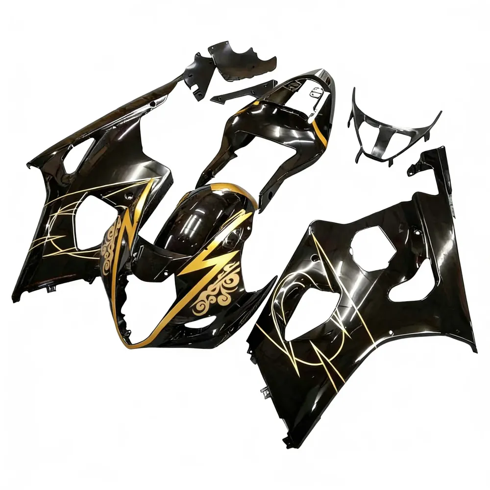 Amotopart Suzuki 2003-2004 GSXR1000 Black Golden Fairing Kit