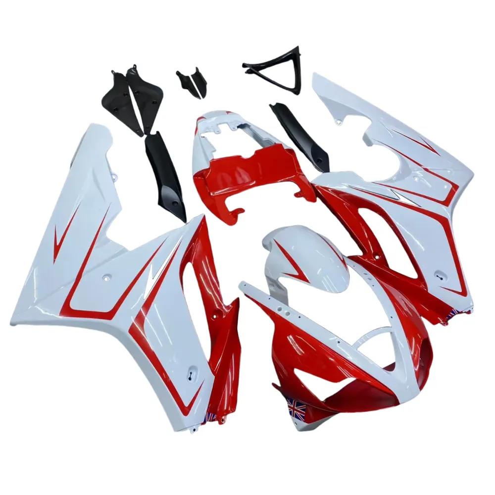 Amotopart 2006-2008 Triumph Daytona 675 Red & White Style2 Fairing Kit