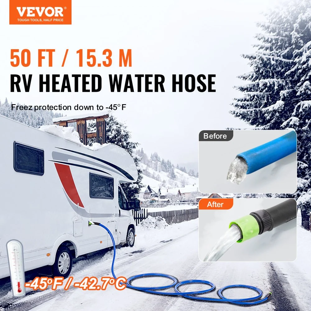 VEVOR 15,2 m verwarmde waterslang camper drinkwaterslang 285W