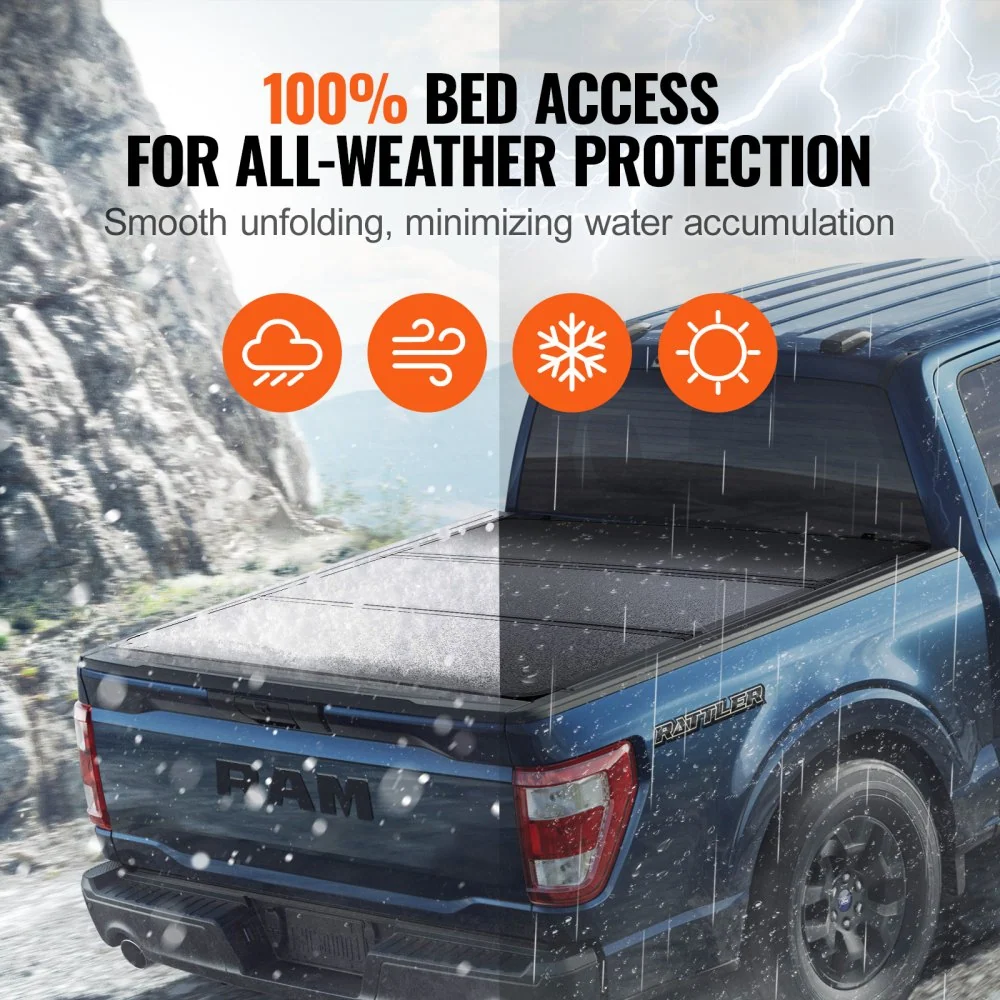 VEVOR 3-voudige vrachtwagenbedafdekking Truckbed Ram 1500 LED-licht