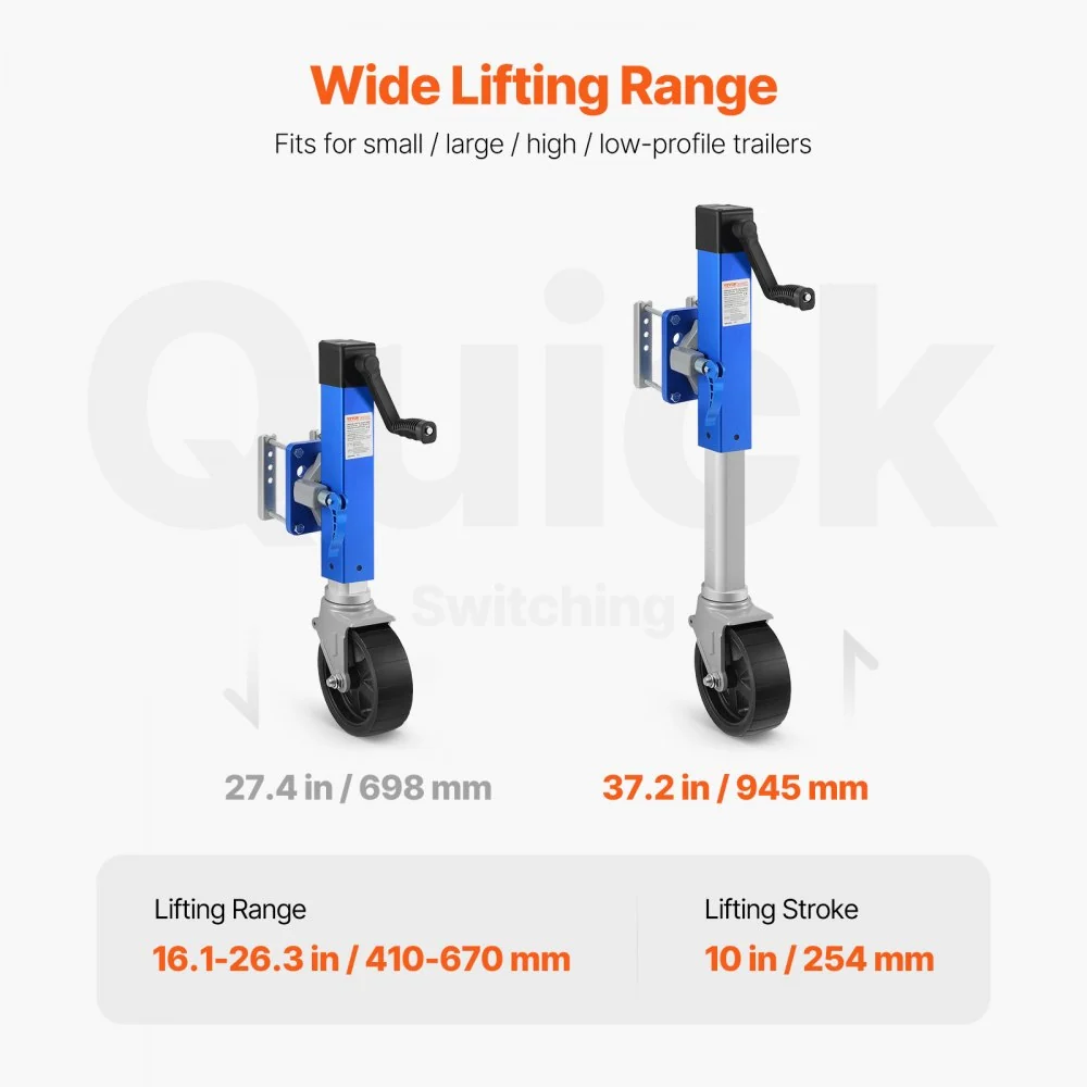VEVOR aanhanger krik aanhangersteun reistrailer twist-out ondersteuning tot 725kg