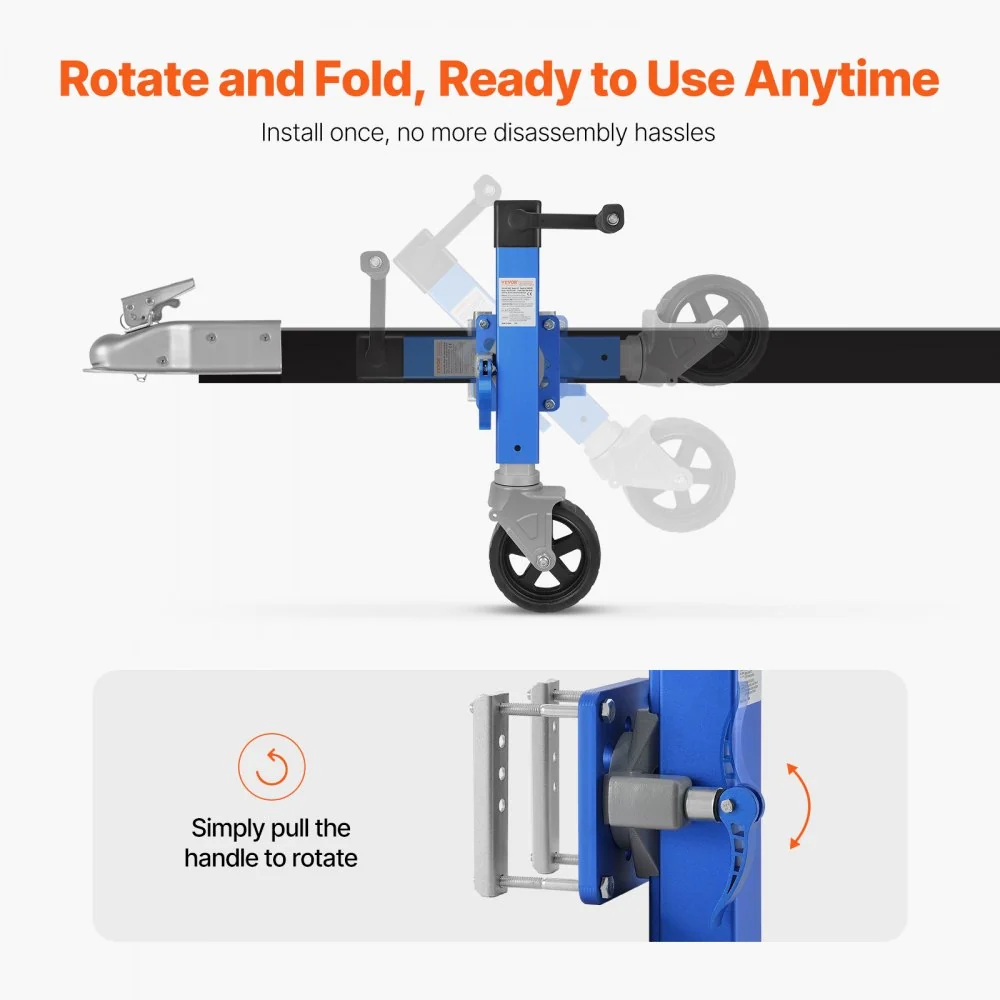 VEVOR aanhanger krik aanhangersteun reistrailer twist-out ondersteuning tot 725kg