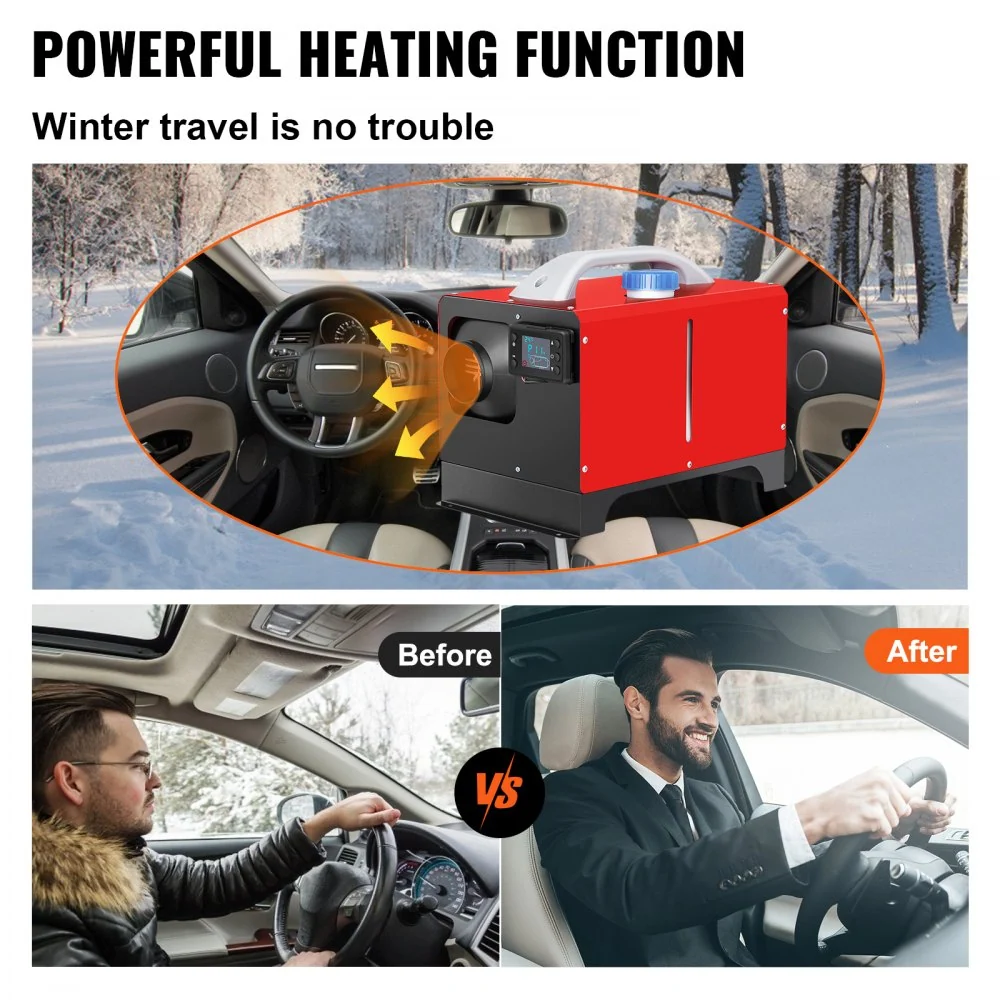 VEVOR Auto Diesel Luchtverwarmer 12V 5KW Standkachel Diesel van 1-Luchtuitlaatmet Diesel Heater met Afstandsbediening en L...