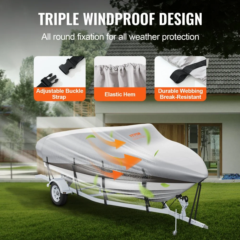 VEVOR bootzeil bootzeil, 426-480 cm dekzeil opblaasbare boot 600D Oxford stof bootzeil met opbergtas 435 x 300 mm, vissers...