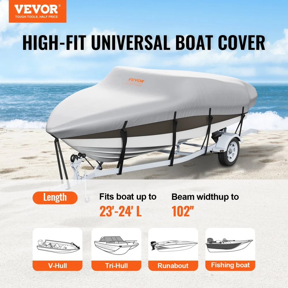 VEVOR bootzeil bootzeil, 701-731 cm dekzeil opblaasbare boot 600D Oxford stof bootzeil met opbergtas 435 x 300 mm, vissers...