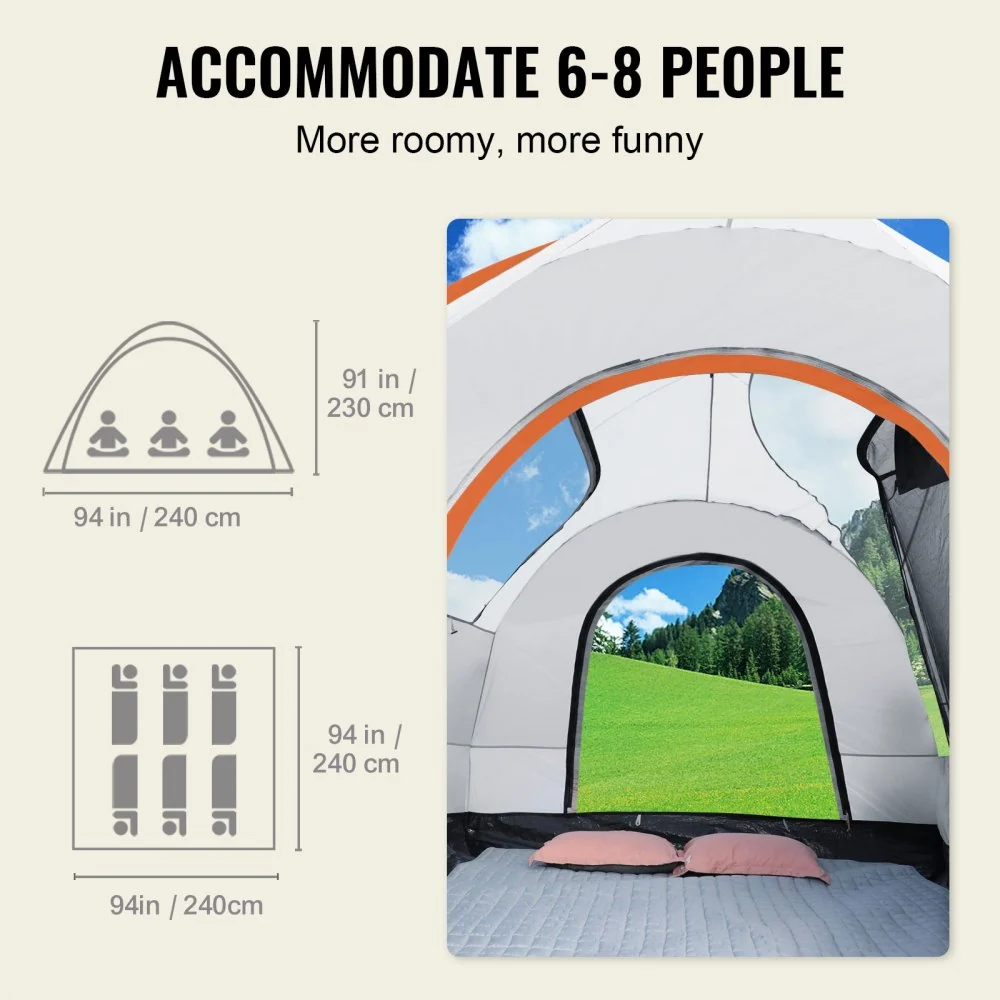 VEVOR daktent busluifel 240 x 240 x 230 cm, autotent achterklep inclusief dubbellaagse tent PU2000 mm daktent autodaktent...