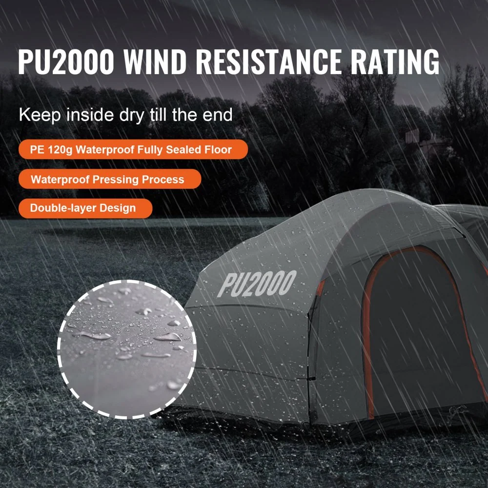 VEVOR daktent busluifel 240 x 240 x 230 cm, autotent achterklep inclusief dubbellaagse tent PU2000 mm daktent autodaktent...
