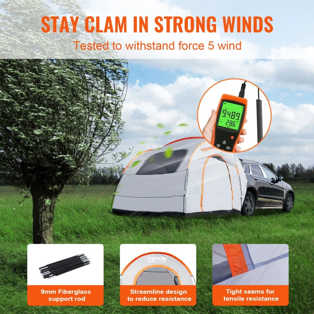 VEVOR daktent busluifel 240 x 240 x 230 cm, autotent achterklep inclusief dubbellaagse tent PU2000 mm daktent autodaktent...