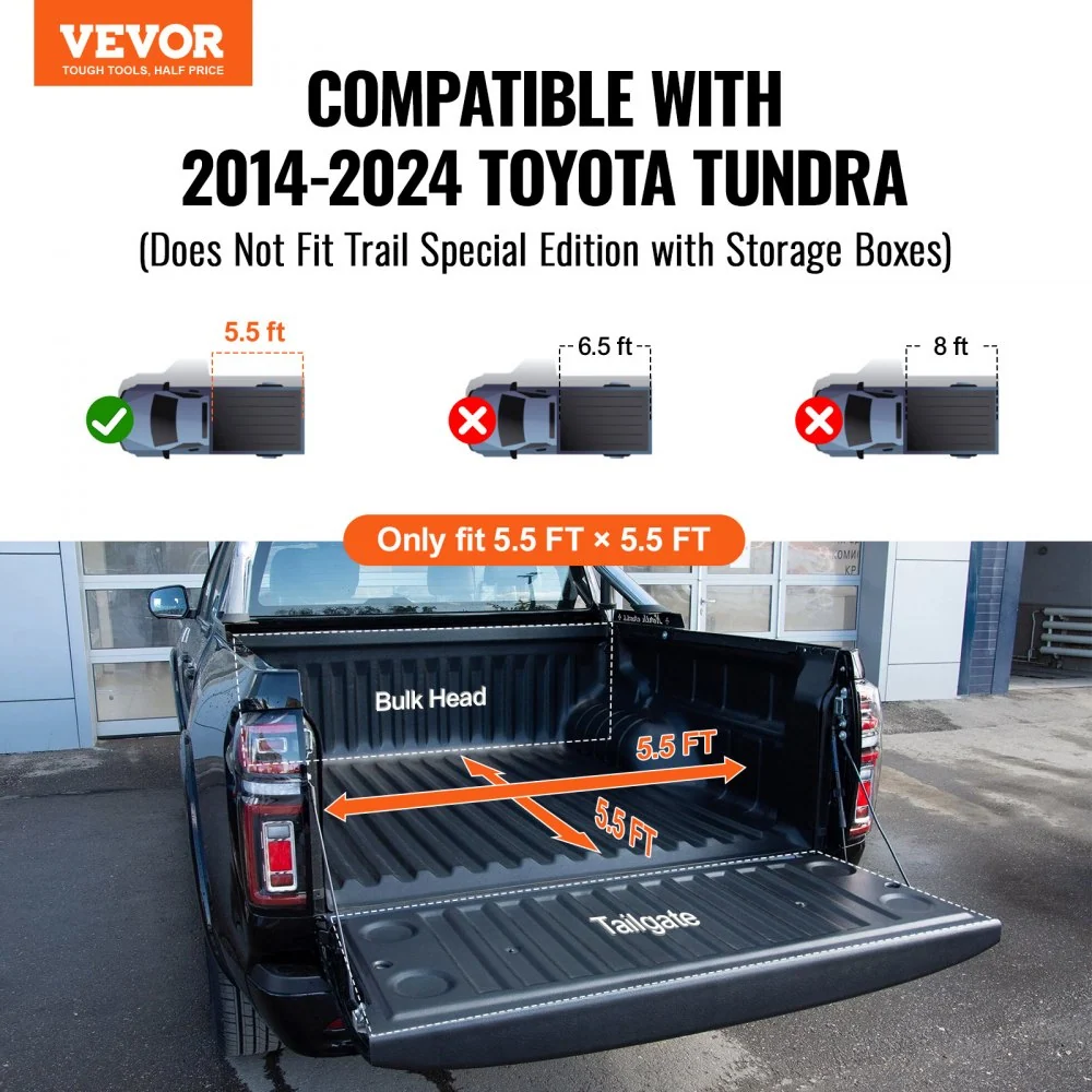 VEVOR drievoudig vrachtschip Toyota Tundra Light 2014-2024