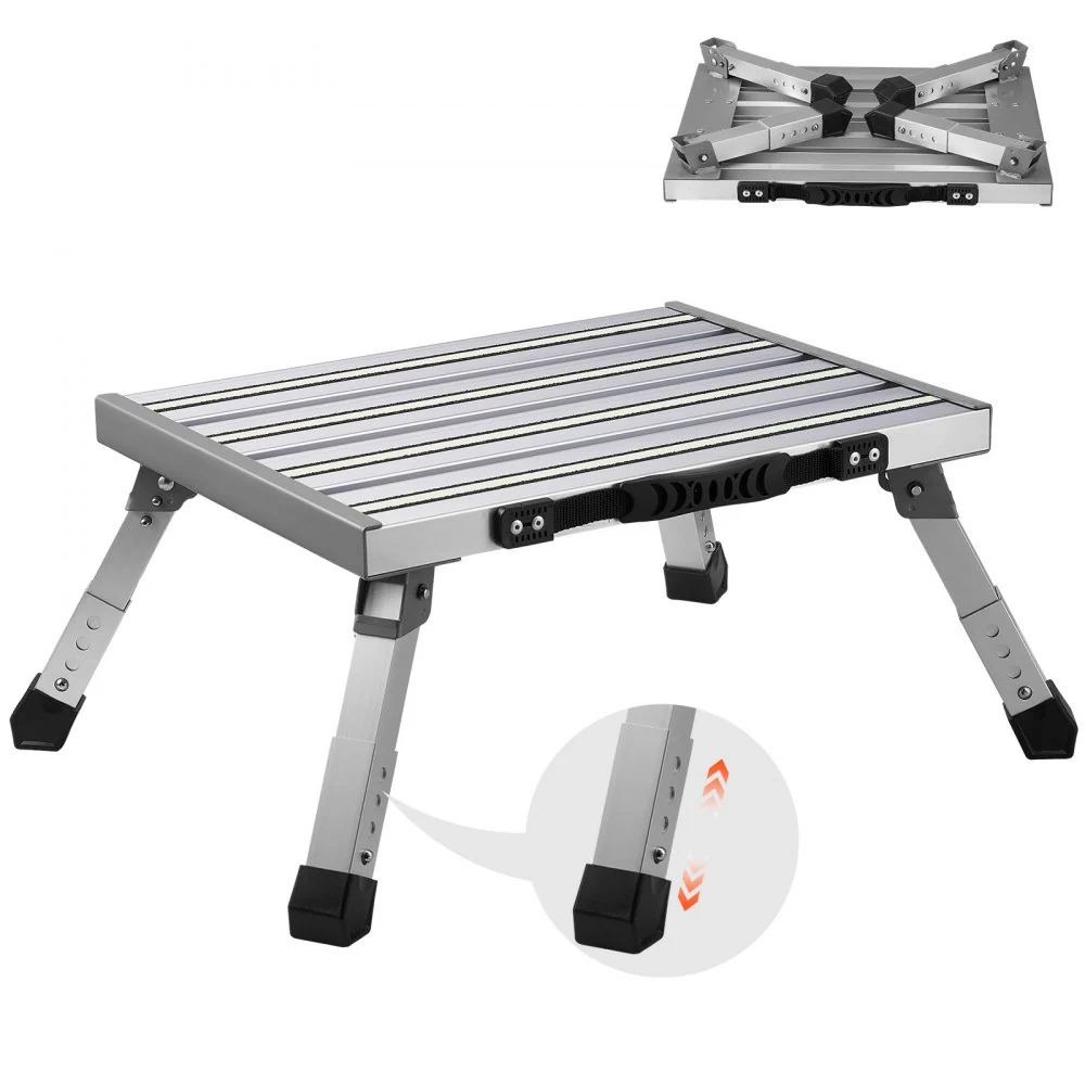 VEVOR huishoudladder 550x420x220mm opvouwbare aluminium trap 1-staps ladder 150kg draagvermogen opvouwbare trede 224-239-2...