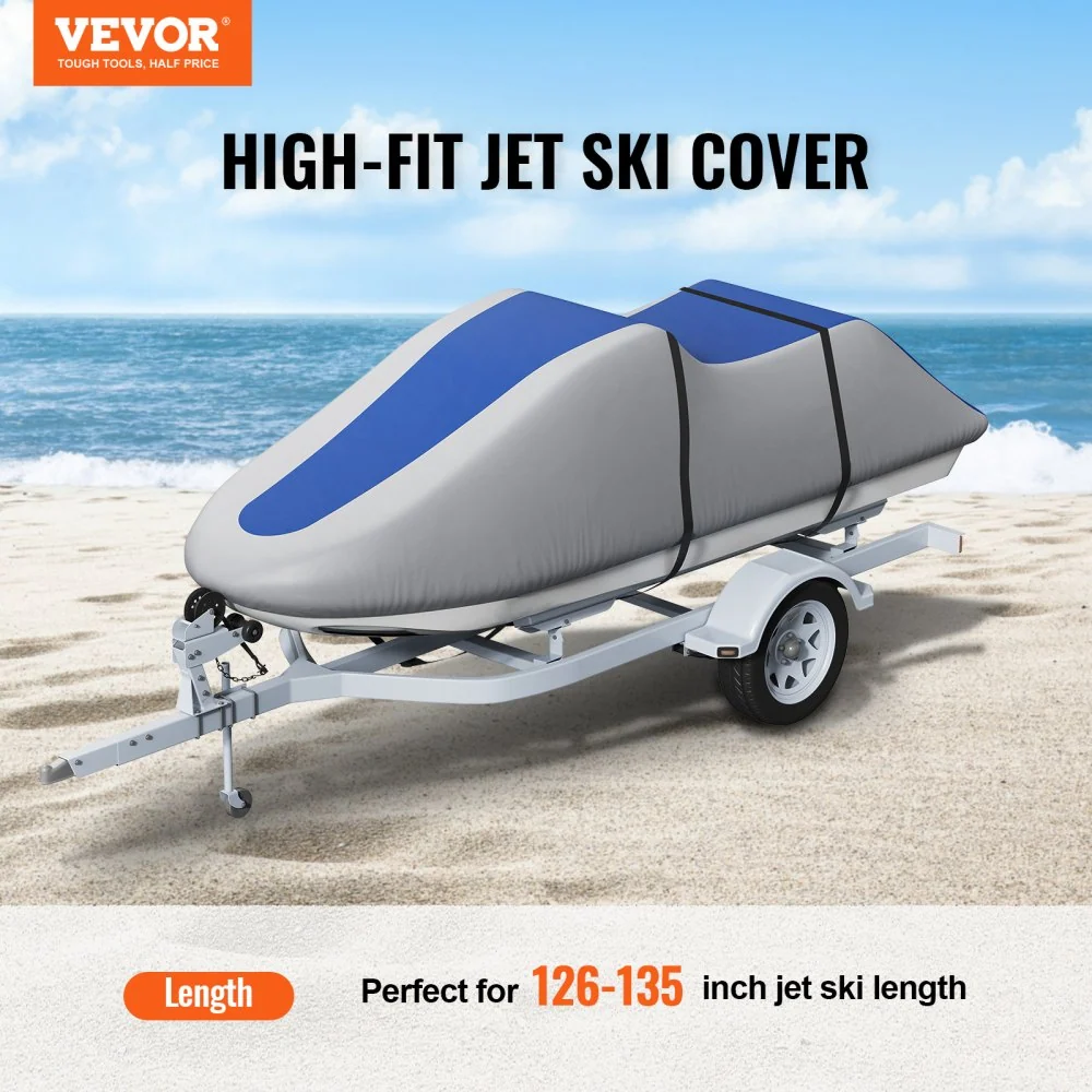 VEVOR jetski-hoes, 320-342 cm trailerbare waterdichte PWC-hoes, heavy duty 600D Marine Grade PU Oxford-stof, UV-bestendige...