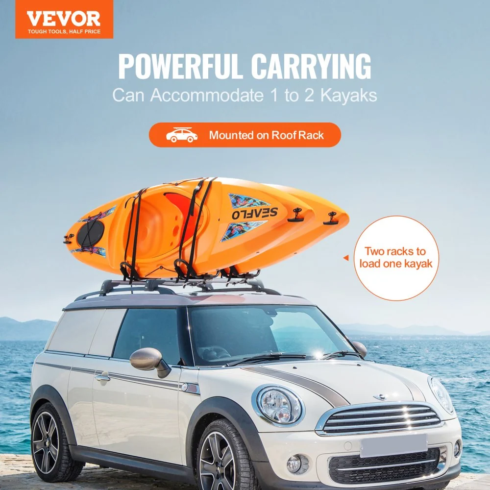 VEVOR Kajak-imperiaal, 2 paar J-Bar imperiaal, opvouwbaar, topmontage, drager voor kajak, surfplank, kano, SUP, skiboard,...