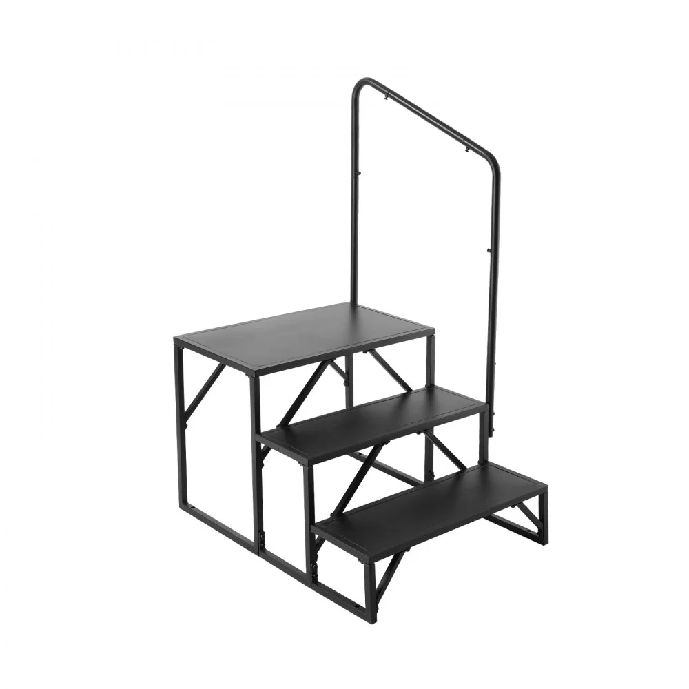VEVOR RV-trappen, 3 treden voor campers, draagvermogen van 200 kg, verdikt koolstofstaal, met leuning, antisliptreden voor...