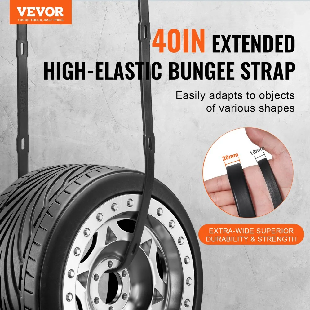 VEVOR spanrubber met haak spankabel bagagerubber expander fiets 4-delig 1m