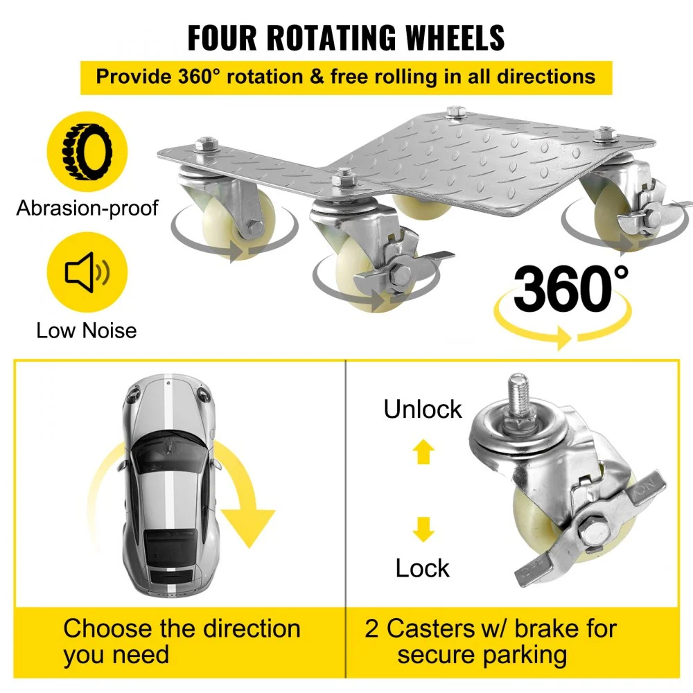 VEVOR 2 stuks Liftmaster Auto Wiel Dolly Premium Kogellagers Skate Meubels Mover