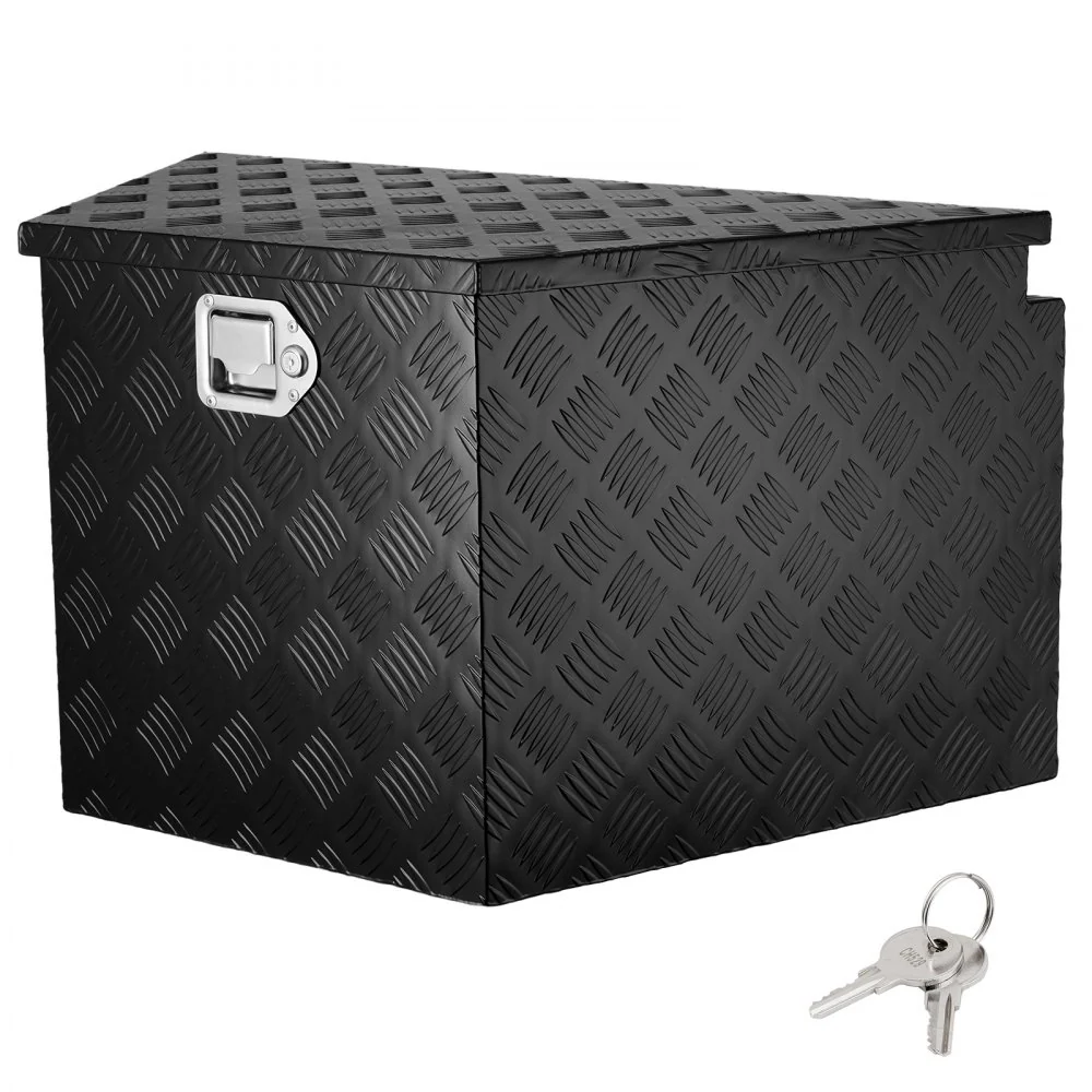 VEVOR Trailer Tong Box, Aluminium Diamond Plate Tool Box, Heavy Duty Trailer Box Storage met slot en sleutels, Multifuncti...