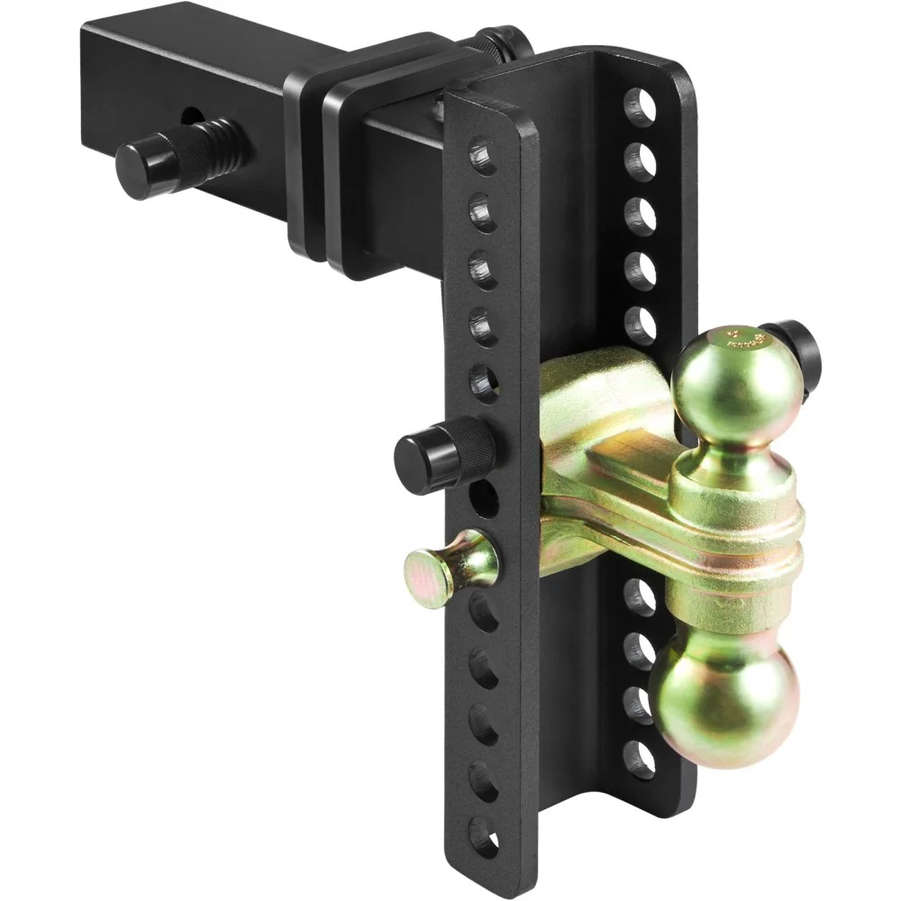 VEVOR trekhaak, 10" drop en 8,5" rise, kogelmontage met 2,5" massieve ontvangerbuis, 14.500 lbs GTW, 2" en 2-5/16" 45# sta...