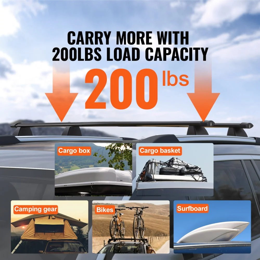 VEVOR zwarte dakdragerdwarsbalken compatibel met Jeep Grand Cherokee 2011-2021 met gegroefde zijrails 90kg draagvermogen a...