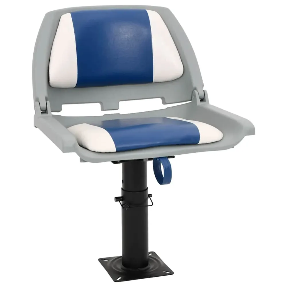 2-delige Bootstoelenset inklapbaar 48x51x41 cm blauw en wit vidaXL