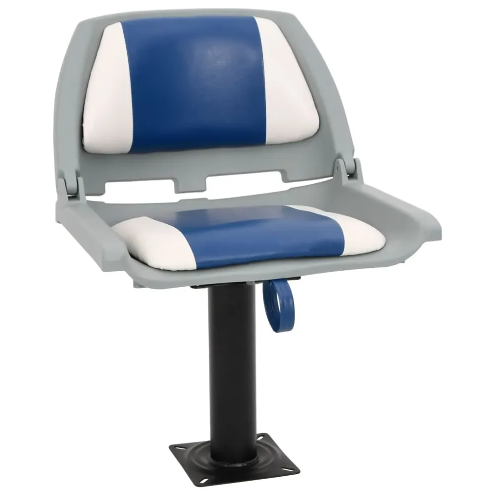 2-delige Bootstoelenset inklapbaar 48x51x41 cm blauw en wit vidaXL