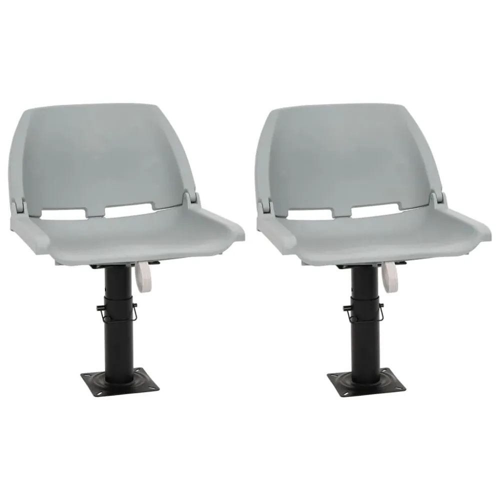 4-delige Bootstoelenset inklapbaar 48x51x41 cm grijs vidaXL