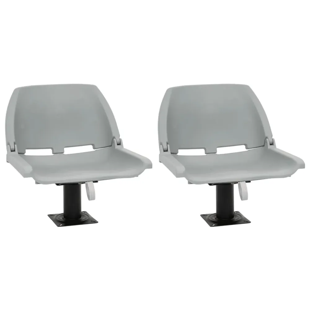 4-delige Bootstoelenset inklapbaar 48x51x41 cm grijs vidaXL