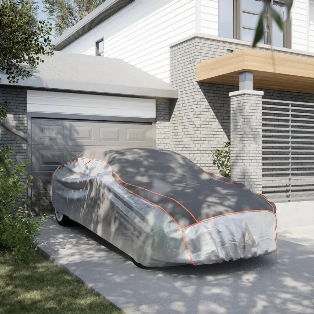 Autohoes voor sedan hagelbescherming XXL zilverkleurig en grijs vidaXL