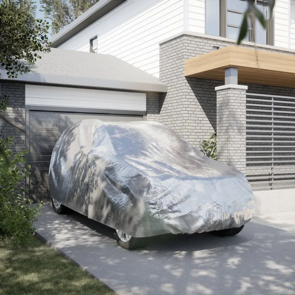 Autohoes voor SUV met gespriemen L volledig zilverkleurig vidaXL