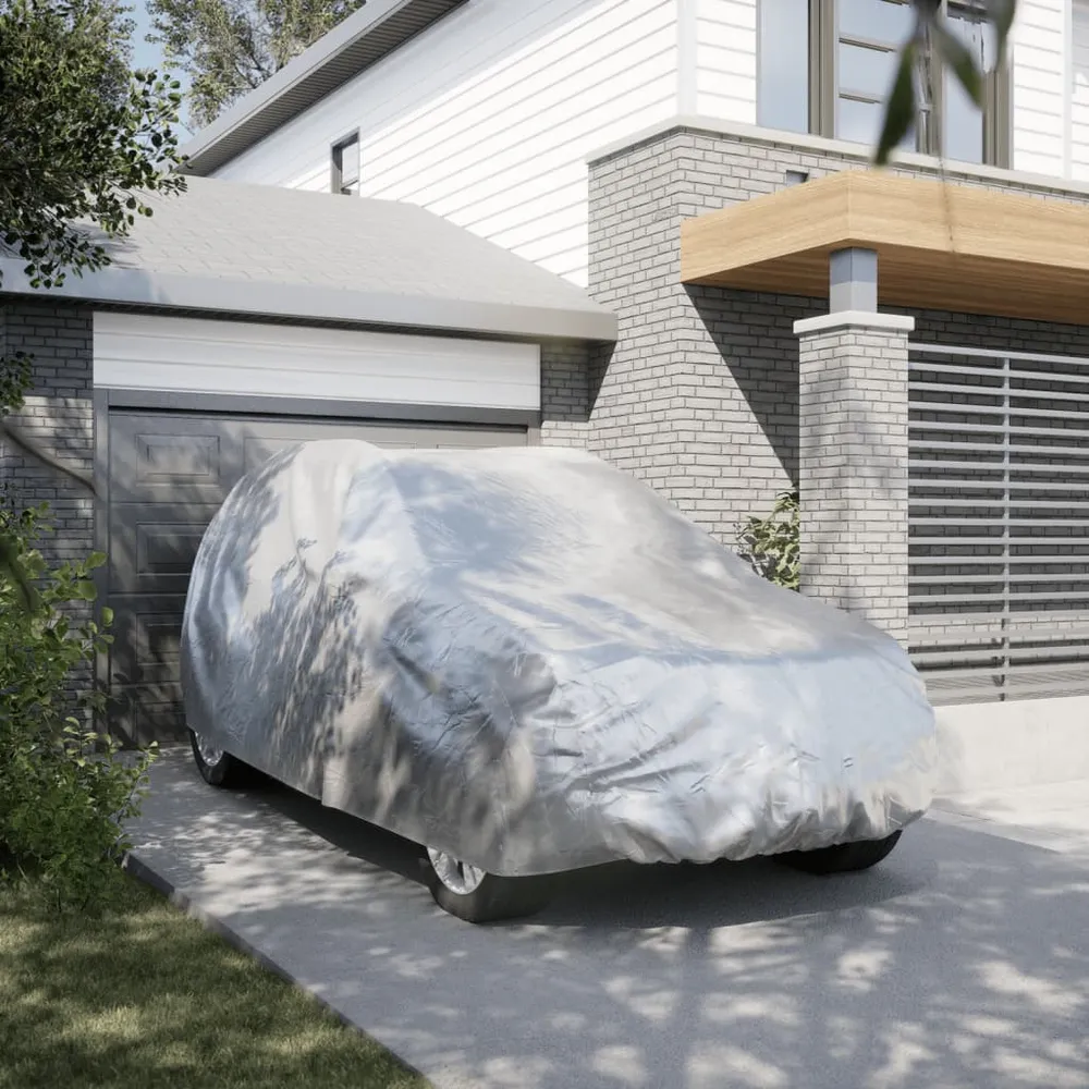 Autohoes voor SUV met gespriemen XL volledig PEVA zilverkleurig vidaXL
